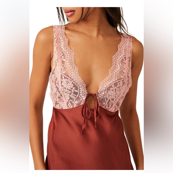 NWT SZ SM Free People “Countryside Maxi Slip” Sleep Dress in ‘SPARKLING CIDER’💕 - Picture 2 of 4